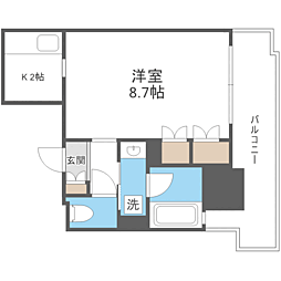 RJRプレシア吉塚駅前 1Kの間取図画像