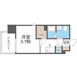 LiveCasa県庁前 1Kの間取図画像