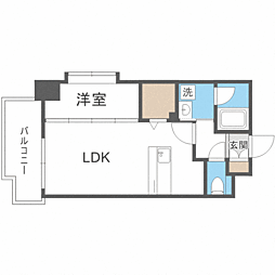 エスペランサ天神EAST 1LDKの間取図画像