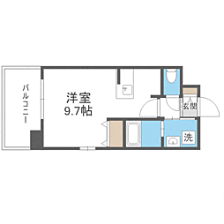 エンクレスト香椎参道 ワンルームの間取図画像