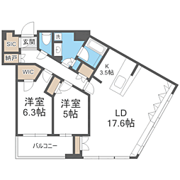 ITOWER 2LDKの間取図画像