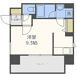警固クレスタリア ワンルームの間取図画像