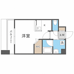 エンクレスト天神MARK 1Kの間取図画像