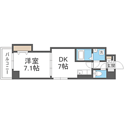 ペリカンハウス福重 1DKの間取図画像