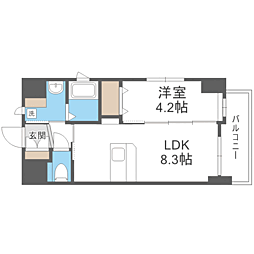 マリアヴィラ高宮 1LDKの間取図画像