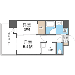 エンクレスト博多駅前ART 2Kの間取図画像
