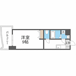 ロイヤル博多駅前 1Kの間取図画像