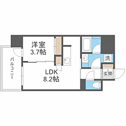 Brilliaist西新 1LDKの間取図画像