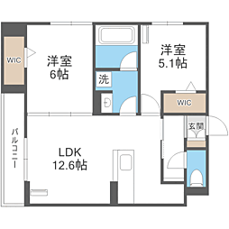 D-ROOM板付 2LDKの間取図画像