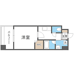 エンクレスト博多イーストパーク 1Kの間取図画像