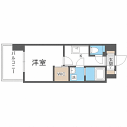 エンクレスト天神FOCUS 1Kの間取図画像