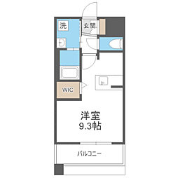 エンクレスト博多EXCEED ワンルームの間取図画像