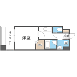 エンクレスト博多イーストパーク 1Kの間取図画像
