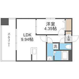 BUENAVISTAOHORIPARK 1LDKの間取図画像