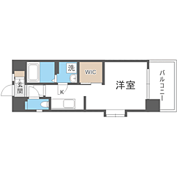 エンクレスト博多駅南3 1Kの間取図画像