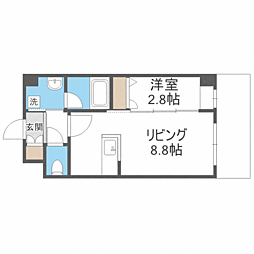 アルティザ平尾 1LDKの間取図画像