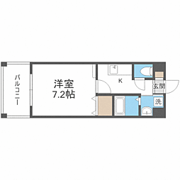 レジディア博多2 1Kの間取図画像