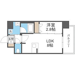 エンクレスト博多PARKSIDE 1LDKの間取図画像
