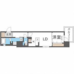 ナッジワン千代県庁口 1LDKの間取図画像