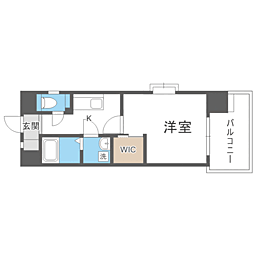 エンクレスト博多駅東 1Kの間取図画像