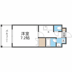 レジディア博多2 1Kの間取図画像