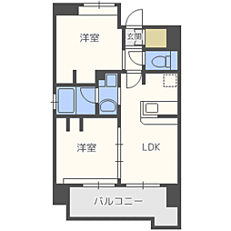 エステムプラザ福岡県庁前ネオシス 1DKの間取図画像
