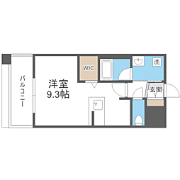 エンクレスト博多EXCEED ワンルームの間取図画像
