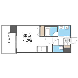 エンクレスト天神GLEE ワンルームの間取図画像