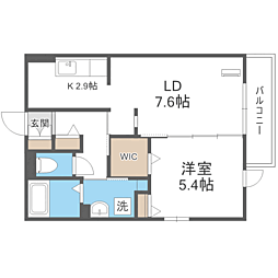 D-room空港南 1LDKの間取図画像