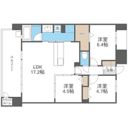 S-RESIDENCE愛宕SOUTH 3LDKの間取図画像