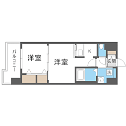 エンクレスト大橋 2Kの間取図画像