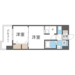 エンクレスト大橋 2Kの間取図画像