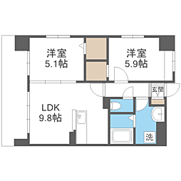 ショウジュン原田 2LDKの間取図画像