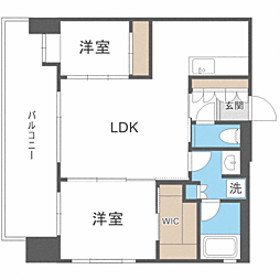 エンクレストGRAN博多駅前 2LDKの間取図画像