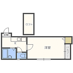 グランディール吉塚 1Kの間取図画像