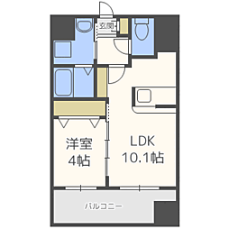 ランドマーク和白 1LDKの間取図画像