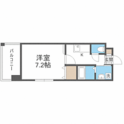 レジディア博多2 1Kの間取図画像