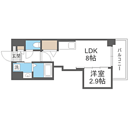 ライフプラン赤坂 1LDKの間取図画像