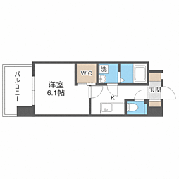 エンクレスト天神FOCUS 1Kの間取図画像