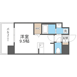 エンクレストベイ天神EAST ワンルームの間取図画像