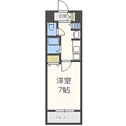 ピュアドームエクサイト博多 1Kの間取図画像