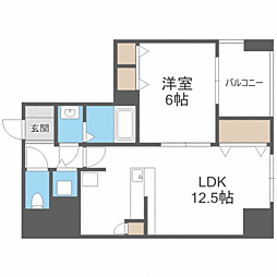 S-FORT警固タワー 1LDKの間取図画像