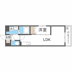 ライフフィールド麦野 1LDKの間取図画像