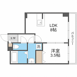 リバティ神屋 1LDKの間取図画像
