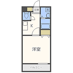 レジディア博多2 1Kの間取図画像