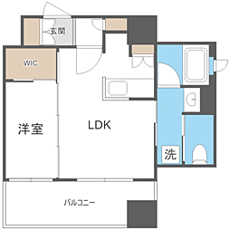 エンクレスト博多THETIME 1LDKの間取図画像