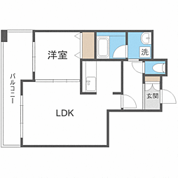 KDXレジデンス大濠ハーバービュータワー 1LDKの間取図画像