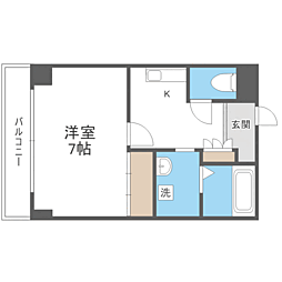SOLEIL ATAGO 1Kの間取図画像