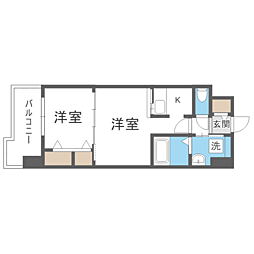 エンクレスト大橋 2Kの間取図画像