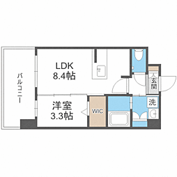 エンクレスト天神GLEE 1LDKの間取図画像